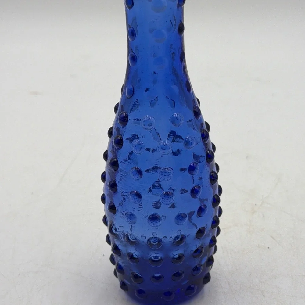Vintage Cobalt Blue Hobnail Glass 9
